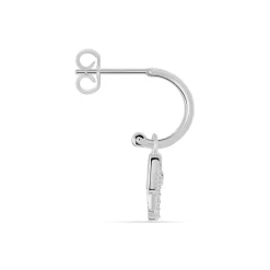 Histoire d'Or Créole Unitaire Ancelin Rondes Argent Blanc Oxyde De Zirconium