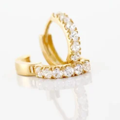 Créoles Andgelina Rondes De Zirconium-Histoire d'Or Clearance