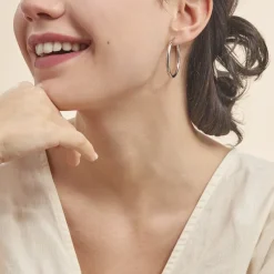 Histoire d'Or Créoles Argent Blanc Anne