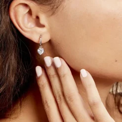 Histoire d'Or Créoles Argent Blanc Dahud Oxydes De Zirconium