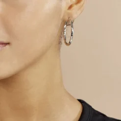 Histoire d'Or Créoles Argent Blanc Diane