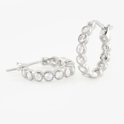 Histoire d'Or Créoles Argent Blanc Edoardo Oxydes De Zirconium