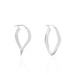 Histoire d'Or Créoles Argent Blanc Olivia