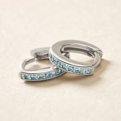 Histoire d'Or Créoles Argent Blanc Rio Saara Oxydes De Zirconium