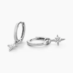 Histoire d'Or Créoles Astre Precieux Argent Blanc Oxyde De Zirconium