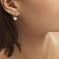 Histoire d'Or Créoles Baroque Baroques Or Jaune Perle De Culture