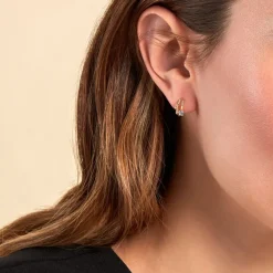 Histoire d'Or Créoles Beauté Bleutée Or Jaune Topaze Oxyde De Zirconium