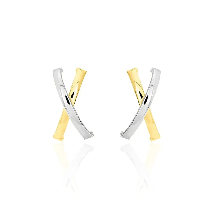 Histoire d'Or Créoles Bleona Or Bicolore