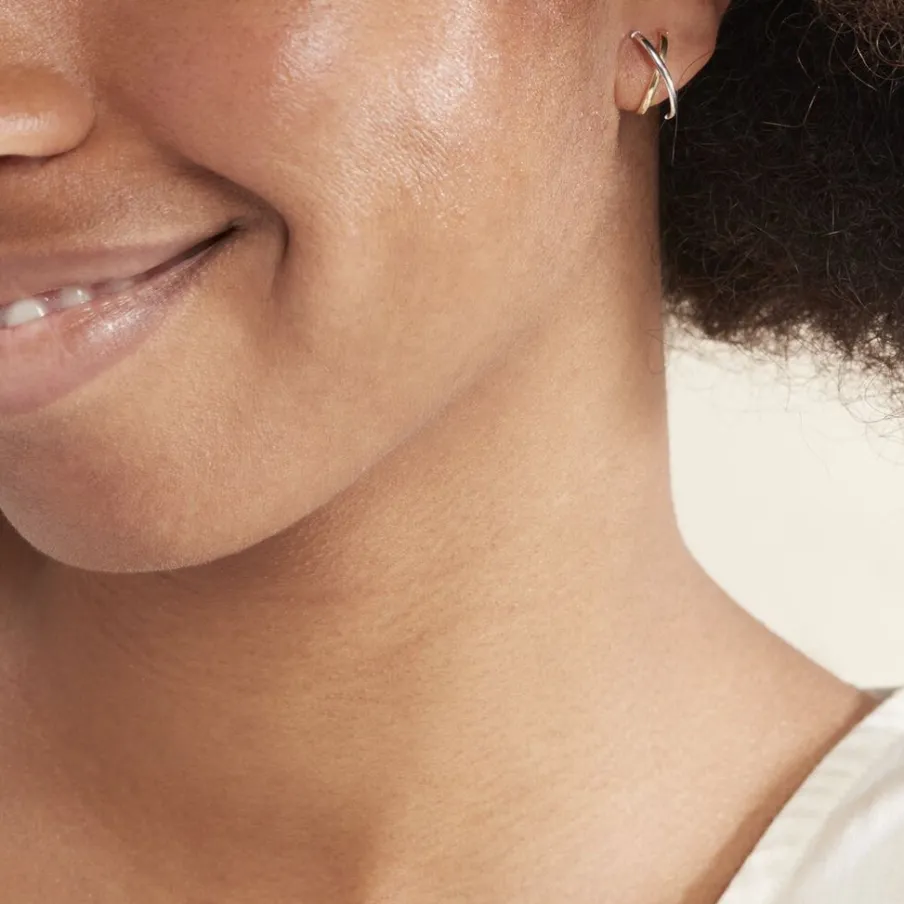 Histoire d'Or Créoles Bleona Or Bicolore