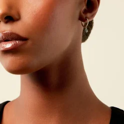 Histoire d'Or Créoles Clova Argent Blanc Pierre De Synthese