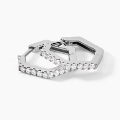 Histoire d'Or Créoles Corentine Argent Blanc Oxyde De Zirconium