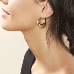 Histoire d'Or Créoles Creolia Acier Jaune