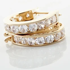 Histoire d'Or Créoles Doryne Plaqué Or Jaune Oxyde De Zirconium