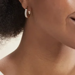 Histoire d'Or Créoles Doryne Plaqué Or Jaune Oxyde De Zirconium