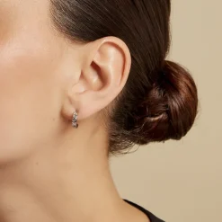 Histoire d'Or Créoles Emaline Argent Blanc Oxyde De Zirconium