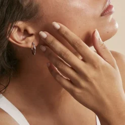 Histoire d'Or Créoles Esaias Acier Blanc