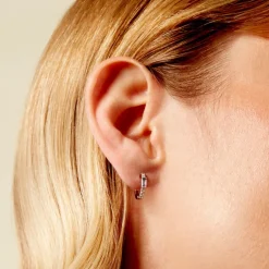 Histoire d'Or Créoles Eugenya Argent Blanc Oxyde De Zirconium