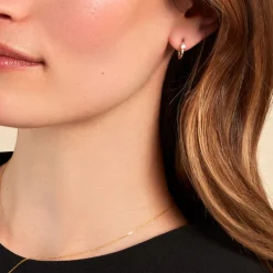 Histoire d'Or Créoles Falling Star Or Jaune Oxyde De Zirconium