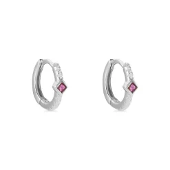 Créoles Fane Argent Rhodié Oxyde De Zirconium-Histoire d'Or New