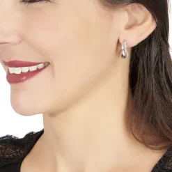 Histoire d'Or Créoles Hekate Or Blanc Strass