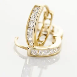 Histoire d'Or Créoles Ivria Or Jaune Oxyde De Zirconium