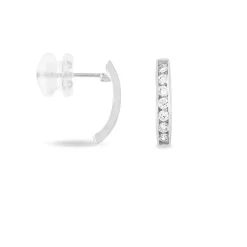 Histoire d'Or Créoles Jacoba Rondes Or Blanc Oxyde De Zirconium