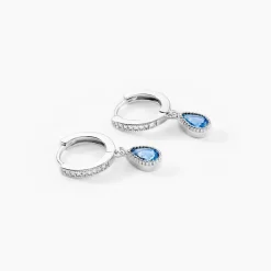 Histoire d'Or Créoles Jerusha Argent Blanc Spinelle Oxyde De Zirconium