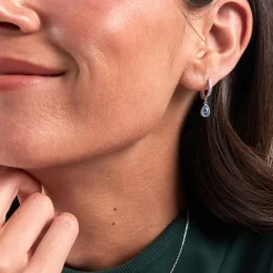 Histoire d'Or Créoles Jerusha Argent Blanc Spinelle Oxyde De Zirconium