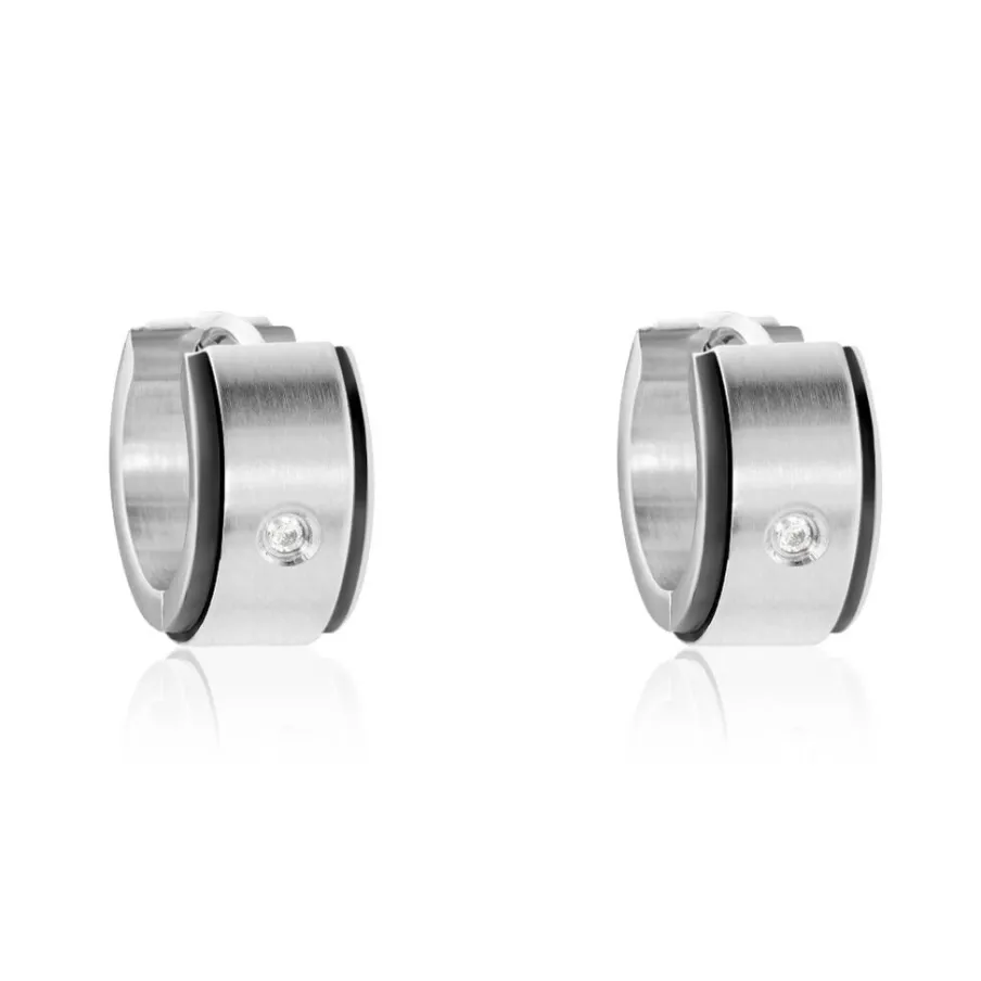 JOURDAN Créoles Ios Acier Blanc Oxyde De Zirconium