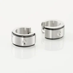 JOURDAN Créoles Ios Acier Blanc Oxyde De Zirconium