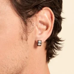 JOURDAN Créoles Ios Acier Blanc Oxyde De Zirconium