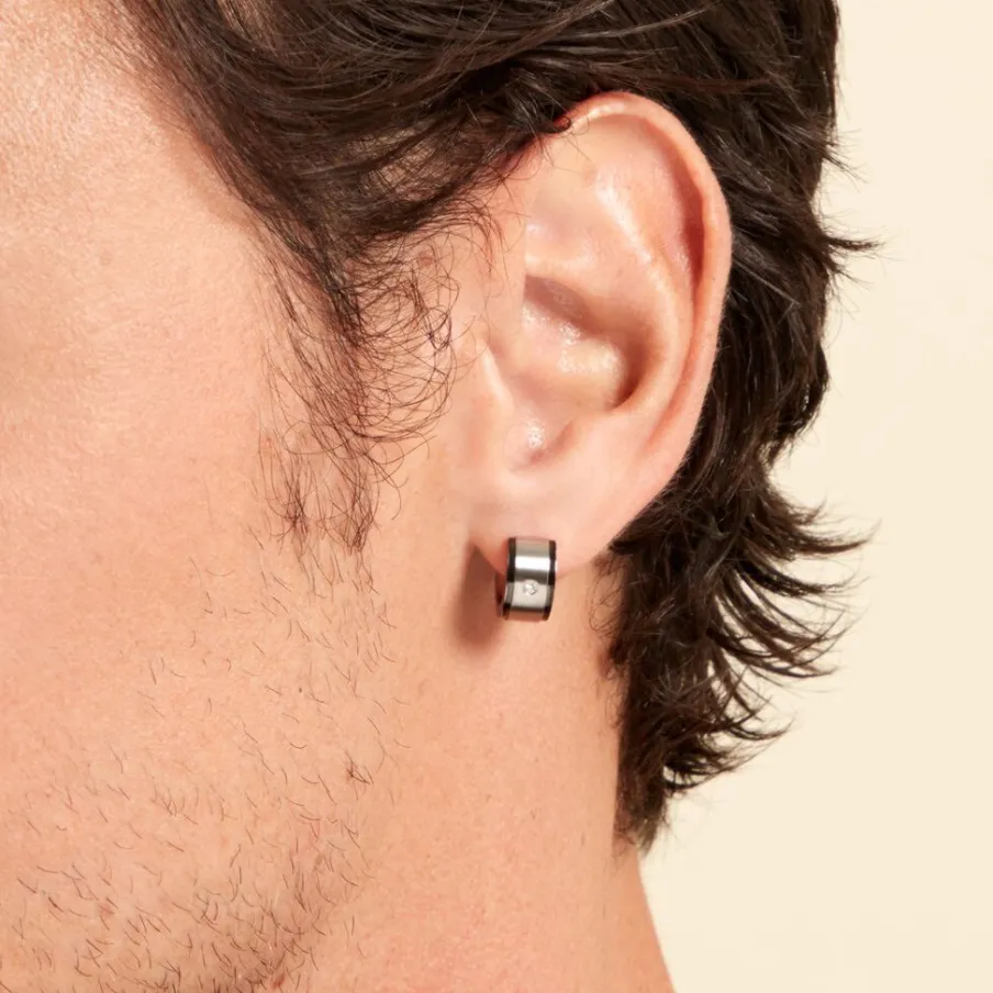 JOURDAN Créoles Ios Acier Blanc Oxyde De Zirconium