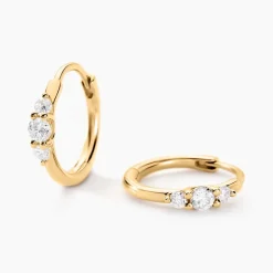 Histoire d'Or Créoles Kaelee Or Jaune Diamant Synthétique