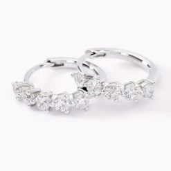 Histoire d'Or Créoles Katana Or Blanc Diamant Synthétique