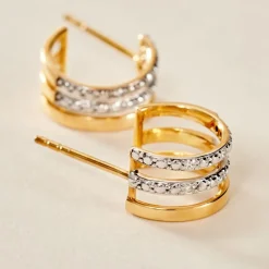 Histoire d'Or Créoles Katey Or Jaune Diamant