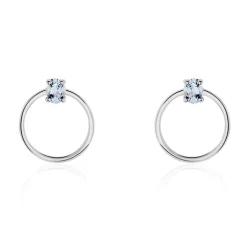 Histoire d'Or Créoles Kip Or Blanc Topaze