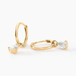 Histoire d'Or Créoles Kirstin Or Jaune Diamant Synthétique