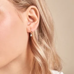 Histoire d'Or Créoles Kirstin Or Jaune Diamant Synthétique