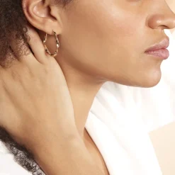 Histoire d'Or Créoles Lenna Torsadée Plaqué Or Jaune