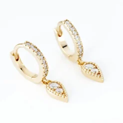 Histoire d'Or Créoles Lilibeth Plaqué Or Jaune Oxyde De Zirconium Oxyde