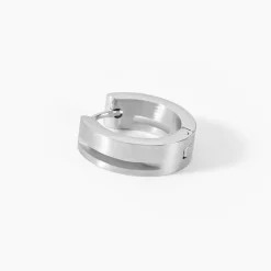 Histoire d'Or Créoles Line Acier Blanc