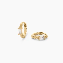 Histoire d'Or Créoles Louisie Plaqué Or Jaune Oxyde De Zirconium