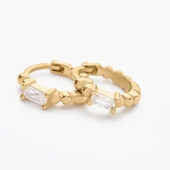 Histoire d'Or Créoles Louisie Plaqué Or Jaune Oxyde De Zirconium