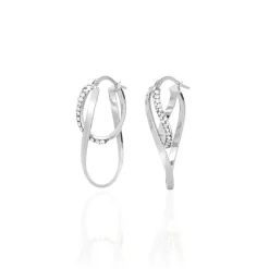 Histoire d'Or Créoles Luna Or Blanc Strass