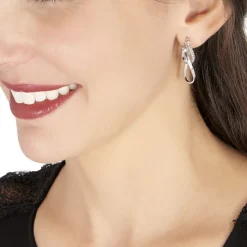 Histoire d'Or Créoles Luna Or Blanc Strass