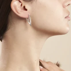 Histoire d'Or Créoles Luna Or Blanc Strass