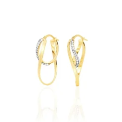 Histoire d'Or Créoles Luna Or Jaune Strass