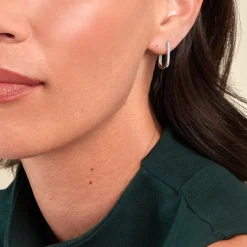 Histoire d'Or Créoles Lutetia Argent Blanc Oxyde De Zirconium