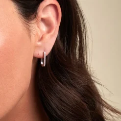 Histoire d'Or Créoles Lutetia Argent Blanc Oxyde De Zirconium