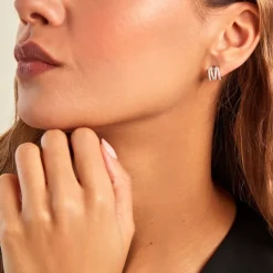 Histoire d'Or Créoles Lyv Argent Blanc Oxyde De Zirconium